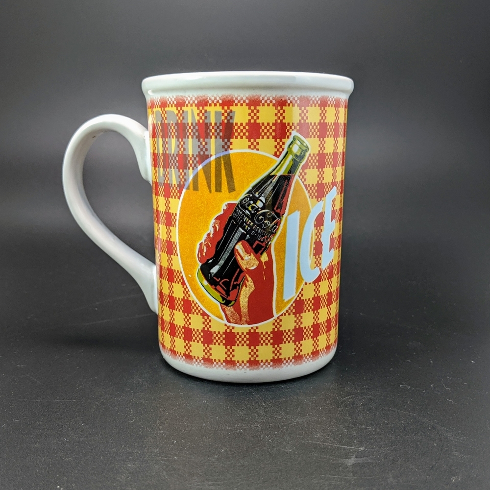 Coca Cola Mug Gibson Checkered Background